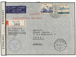 5405 SUIZA. 1941 (28-V). BUOCHS A ORAN. Primer Vuelo <B>PRO-AEREO</B>, Etiqueta De Censura. (Mu. 454). - Sonstige & Ohne Zuordnung