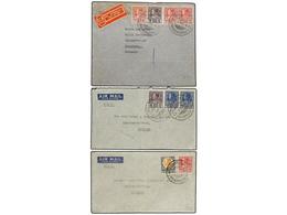 5415 TAILANDIA. 1936-39. Three <B>AIR MAIL</B> Covers, All With <B>K.C.M</B> <B>AIRWAYS</B>. - Autres & Non Classés