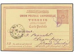 5452 TURQUIA. 1898. <B>GREECE. </B>Postal Stationery Card Used To LUXEMBOURG Showing All Arabic Double-circle <B>ISKECE< - Andere & Zonder Classificatie