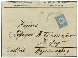 5461 ALBANIA. 1910. ALBANIA. Cover Bearing 1909 Issue <B>1 Piastre</B> Tied By Bilingual <B>KOLONIA</B> Cancellation To  - Other & Unclassified