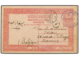 5462 TURQUIA. 1910. Postal Stationery Card Showing Bilingual <B>ALASSOUNIA</B> Cancellation To BELGIUM (C/W Fig.3). - Sonstige & Ohne Zuordnung