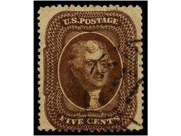 5467 ° ESTADOS UNIDOS. Sc.30A. 1860. <B>5 Cents.</B> Brown, Dark Colour. Fine. F. SORANI. Scott.300$. - Autres & Non Classés