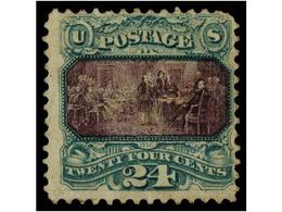 5468 (*) ESTADOS UNIDOS. Sc.120. 1869. <B>24 Cts.</B> Green And Violet, Without Gum, Rounded Corner. Scott.3.500$. - Other & Unclassified