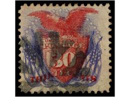 5469 ° ESTADOS UNIDOS. Sc.121. 1869. <B>30 Cents.</B> Ultramarine And Carmine. FINE. Scott.525$. - Otros & Sin Clasificación