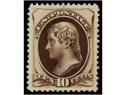 5473 (*) ESTADOS UNIDOS. Sc.161. 1873. <B>10 Cts.</B> Brown. Very Well Centered And Strong Colour, Without Gum. Scott.35 - Other & Unclassified