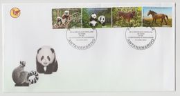 Madagascar Madagaskar 2014 FDC 1er Jour Mi. 2678x/2681x Chine China Joint Issue Faune Fauna Panda Cheval Horse Pferd - Bären