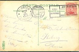 BELGIUM Postcard With Olympic Machine Cancel Antwerpen 6 Anvers Dated 17-VIII 1920 Athletic Day - Estate 1920: Anversa