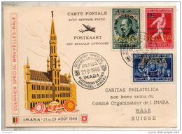 Belgique. Courrier Special Bruxelles -bale. IMABA. 21/8/1948. Timbres Perforés IMABA - 1934-1951