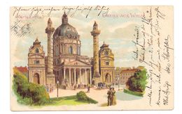 A 1000 WIEN, Karlskirche, Lithographie 1903 - Iglesias