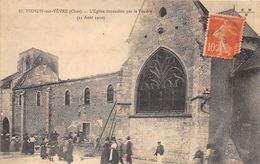 18-MEHUN-SUR-YEVRE- L'EGLISE INCENDIEE PAR LA FOUDRE 21 AOUT 1910 - Mehun-sur-Yèvre