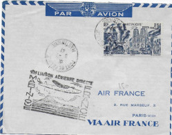 MARTINIQUE - 1947 - ENVELOPPE Par AVION 1° LIAISON AERIENNE DIRECTE De FORT DE FRANCE => PARIS - Covers & Documents