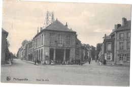 Belgique - PHILIPPEVILLE - HOTEL DE VILLE  -   CAFE DU MIDI    Voyagé En 1909 Edit. LEON GILLIARD-BODSON Philippeville - Philippeville