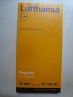 LUFTHANSA FLUGPLAN / TIMETABLE 25 MAR-30 JUN 2001 - DEUTSCHLAND, GERMANY. - Horaires