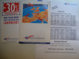 REGIONAL AIRLINES - 1999 APROX. - Horarios