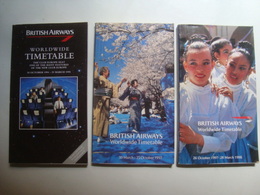 BRITISH AIRWAYS WORLWIDE TIMETABLE - ENGLAND, 1994-95, 1997, 1998. - Timetables