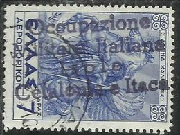 ITACA 1941 CEFALONIA POSTA AEREA AIR MAIL DRACME 7d DRX USATO USED OBLITERE' FIRMATO SIGNED - Cefalonia & Itaca