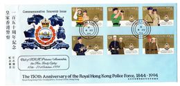 Sobre De Primer Dia De Hong Kong De 1994  Police Force. - FDC