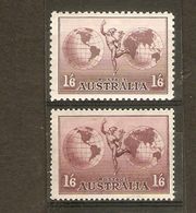 AUSTRALIA 1934 1s 6d  SG 153 PERF 11 + 1948 1s 6d  SG 153b  PERF 13½ X 14 THIN ROUGH ORDINARY PAPER VLMM Cat £52+ - Nuovi