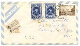 Argentina 1971 Registered Airmail Cover Mendoza To Adrian, Michigan - Storia Postale