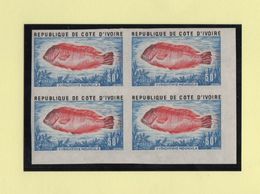 Cote D Ivoire - N°327A Bloc De 4 Non Dentele ** - Faune Marine - Poisson - Costa De Marfil (1960-...)