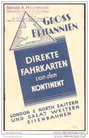 Grossbritannien 1932 - Direkte Fahrkarten Von Dem Kontinent - London & North Eastern Und Great Western Eisenbahnen - Italy