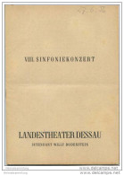 Landestheater Dessau - Spielzeit 1955/56 Nummer 31 - VIII. Sinfoniekonzert - Irene Fork-Pröckl - Kurt Driesch - Théâtre & Danse