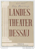 Landestheater Dessau - Spielzeit 1955/56 Nummer 7 - Tosca Von Giacomo Puccini - Gastspiel Von Helge Rosvaenge - Teatro E Danza