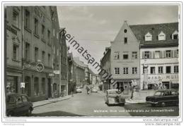 Weilheim - Marienplatz - Schmied-Strasse - Autos - Stölzle & Simander Bank - Foto-AK - Weilheim