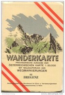 82 Bregenz 1955 - Wanderkarte Mit Umschlag - Provisorische Ausgabe Der Österreichischen Karte 1:50.000 - Herausgegeben V - Maps Of The World