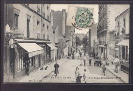 Delcampe - CPA 75 - PARIS - 13 ème Arrondissement - La Rue Des Cinq Diamants - TB PLAN ANIMATION MAGASINS 1907 - Paris (13)