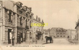 Delcampe - 55 Revigny Sur Ornain, Rue De La Gare, Belle Pompe à Essence...., Carte Pas Très Courante - Revigny Sur Ornain