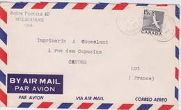 1958 - CANADA - ENVELOPPE PAR AVION AIR MAIL - BOITE POSTALE 40 MELBOURNE QUEBEC - Briefe U. Dokumente