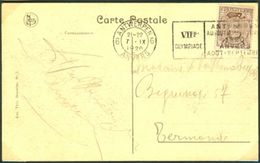 BELGIUM Postcard With Olympic Machine Cancel Antwerpen 6 Anvers Dated 7-IX-1920 Equestrian Day - Sommer 1920: Antwerpen
