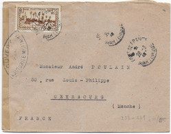 1940 - MARTINIQUE - ENVELOPPE (MANQUE UN TIMBRE) De FORT DE FRANCE Avec CENSURE ! => CHERBOURG (MANCHE) - Covers & Documents