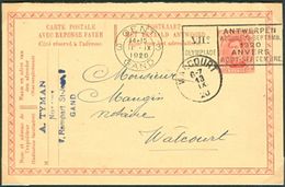 BELGIUM Postcard With Olympic Machine Cancel Gent 3 Gand Dated 11-IX-1920 Equestrian Day - Ete 1920: Anvers