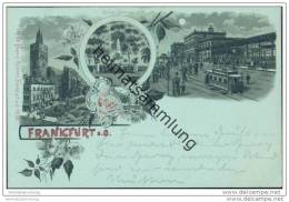 Delcampe - Frankfurt-Oder - Mondscheinlitho - Bahnhof - Kleist-Denkmal - Marienkirche - Frankfurt A. D. Oder