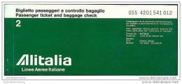 Alitalia - Linee Aeree Ilaliane 1977 - Johannesburg Rome Zurich - Biglietti