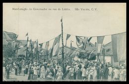 Delcampe - SÃO VICENTE - Manifestação Do Governador Na Rua De Lisboa. ( Ed. Hotel Brazileiro) Carte Postale - Cap Verde