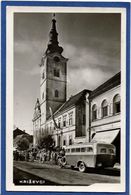 CPA Croatie Croatia Circulé Carte Photo RPPC KRIZEVKI Autobus Autocar - Croacia