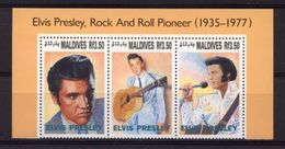 MALDIVES  15e Anniversaire De La Mort D'Elvis Presley.1563/1565 YT Neufs **. Cinema, Film, Movie. - Singers