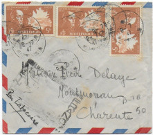 1947 - MARTINIQUE - ENVELOPPE INCOMPLETE PAR AVION LATECOERE De FORT DE FRANCE => MONTMOREAU - Covers & Documents