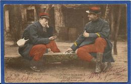 Delcampe - CPA Militaire Militaria Jeu De Cartes Carte à Jouer écrite - Spielkarten