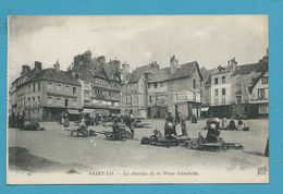 Delcampe - CPA 45 Marchands Ambulants Le Marché De La Place Gambetta SAINT LÔ 50 - Saint Lo