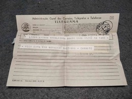 PORTUGAL CIRCULATED TELEGRAMME LISBOA CANCEL 1969 - Brieven En Documenten