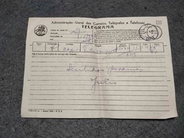 PORTUGAL CIRCULATED TELEGRAMME CAXIAS CANCEL UNKNOWN DATE - Cartas & Documentos