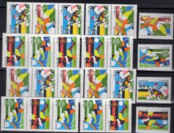 Brasil Fußball Championat 2264/7,8x ZD+4-Block ** 41€ Clubs 1988 Recife Fluminense Rio Soccer Se-tenants M/s BRAZIL - Collections, Lots & Series