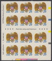 !a! USA Sc# 2431 MNH Vert.BLOCK(12) From BOOKLET - Eagle And Shield - 1941-80