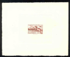 French Morocco (1947) Plane Flying Over Plowed Fields. Die Proof In Reddish Brown.  Scott No CB27, Yvert No PA66. - Other