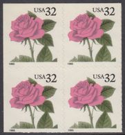 !a! USA Sc# 2492 MNH BLOCK From BOOKLET - Rose - 1981-...
