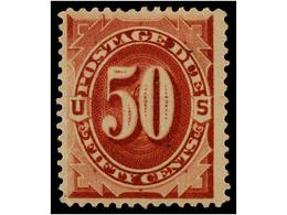 5501 (*) ESTADOS UNIDOS. Sc.J 28. 1891. <B>50 Cts.</B> Bright Claret, Without Gum. - Other & Unclassified